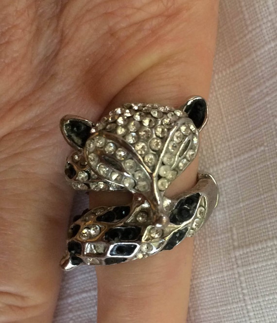 Fox Ring, Rhinestone Ring, Stretch Ring, Fox Stre… - image 2