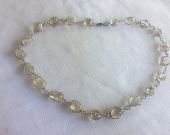Clear Bead Necklace, Clear Stone Necklace, Rock Necklace, Clear Necklace, Nugget Beads, Transparent Necklace, Clear Bead, Transparent Bead