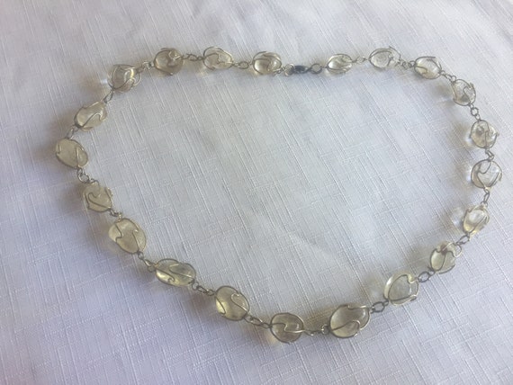 Clear Bead Necklace, Clear Stone Necklace, Rock Necklace, Clear Necklace, Nugget Beads, Transparent Necklace, Clear Bead, Transparent Bead