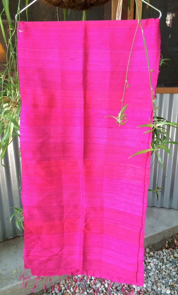 Bright pink scarf, Hot Pink Scarf, Hand woven scar