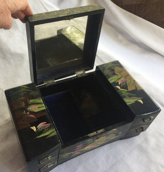 Chinese Jewelry Box, Inlaid Jewelry Box, Asia Jewe