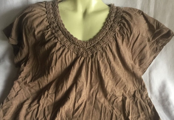 Peasant Top, Peasant Blouse, Tan Blouse, Tan Peas… - image 9