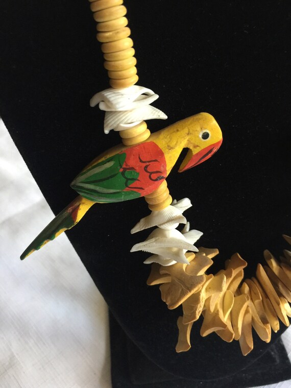 Tropical Necklace, Bird Necklace, Novelty Necklac… - image 3