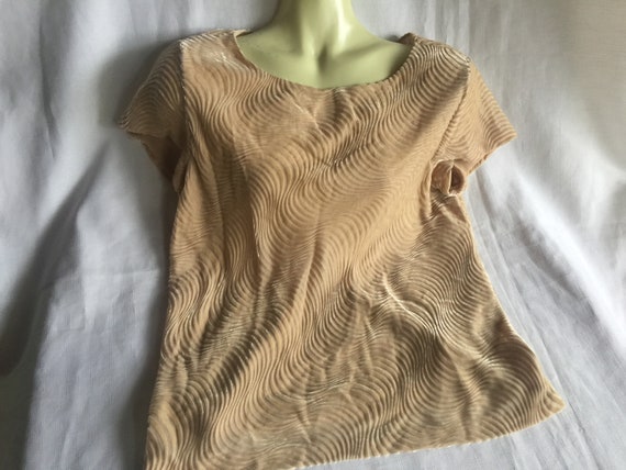 Beige Top, Silk Blouse, Dressy Silk Top, Tan Blou… - image 6