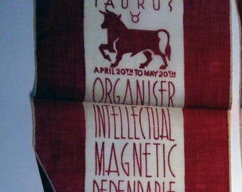 Horoscope Gift, Zodiac Gift, Astrology Gift, Astrology Handkerchief, Horoscope Handkerchief, Zodiac Collectible, Zodiac Hankie, Horoscope