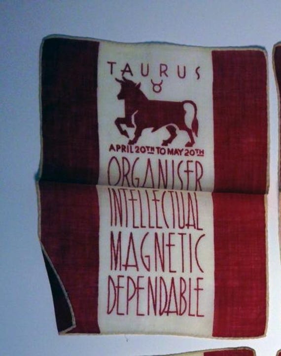 Horoscope Gift, Zodiac Gift, Astrology Gift, Astrology Handkerchief, Horoscope Handkerchief, Zodiac Collectible, Zodiac Hankie, Horoscope