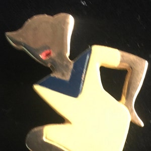 80s Pin, Dancer Pin, Dancer Brooch, Rock N Roll Pin, New Wave, Hipster Pin, Trendy Pin, Lady Pin, Trendy Girl Pin, 80s Brooch, 80s Jewelry