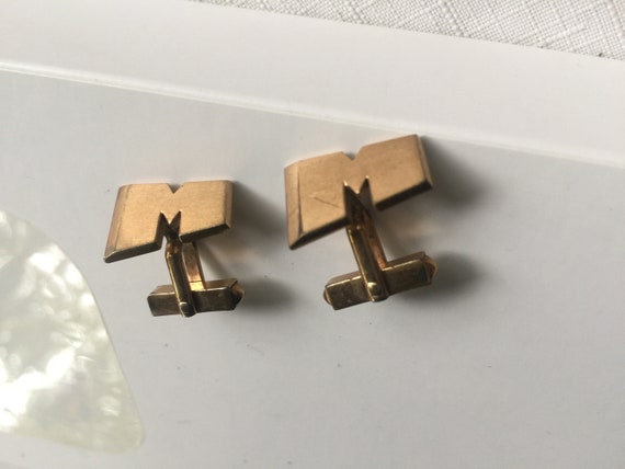 Initial M Cufflink, Initial M Cuff Link, M Cuffli… - image 4