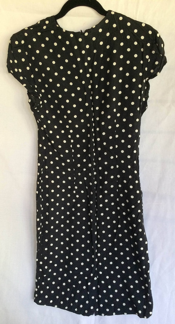 Polka Dot Dress, Size 8 Dress, 50s Sheath, Classic