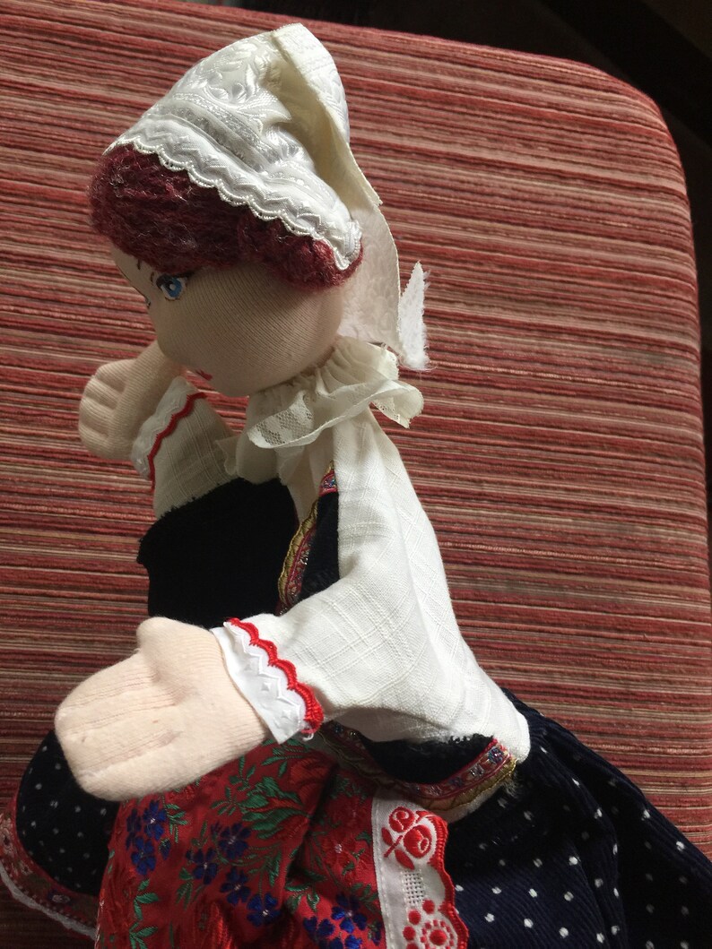 Lady Puppet Hand Puppet Folk Art Puppet Woman Puppetretro Etsy