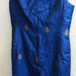 Asian Dress, Chinese Dress, Asian Silk Dress, Sleeveless Silk Dress, Sleeveless Blue Dress, Sleeveless Silk Dress, Size 10 Dress, 12 Dress