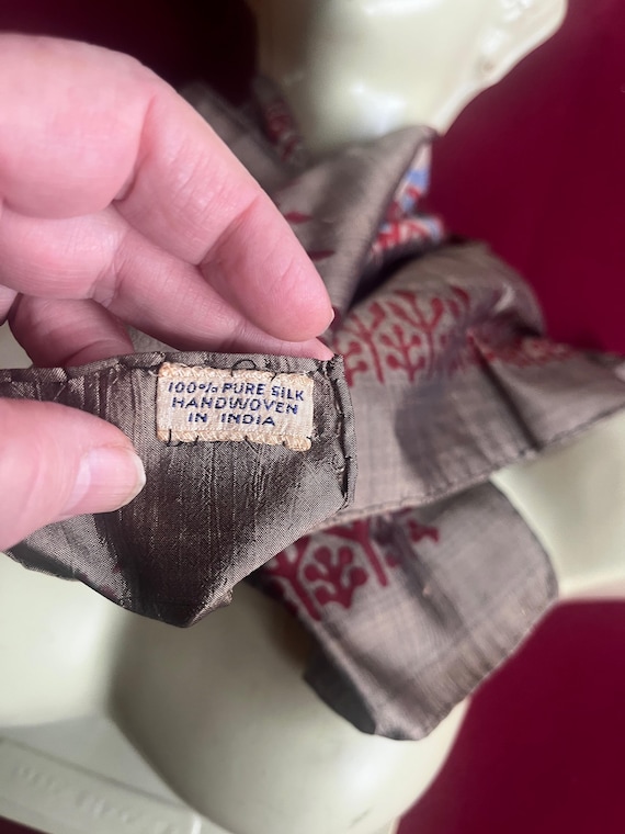 India Silk Scarf, Elephant Scarf, Exotic Scarf, G… - image 6