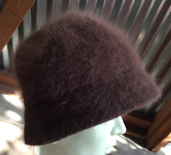 Brown Hat, Brown Cloche Hat, Angora Hat, Fuzzy Br… - image 8