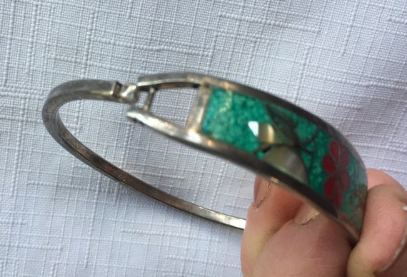 Turquoise Bracelet, Boho Bracelet, SIlver Bracele… - image 3