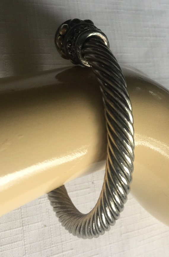 Silver Cuff Bracelet, Ethnic Bracelet, Swirl Brac… - image 5