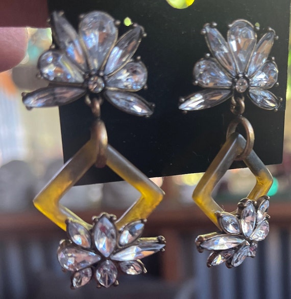 Clear Dangle, Big Rhinestone Earring, Rhinestone … - image 9