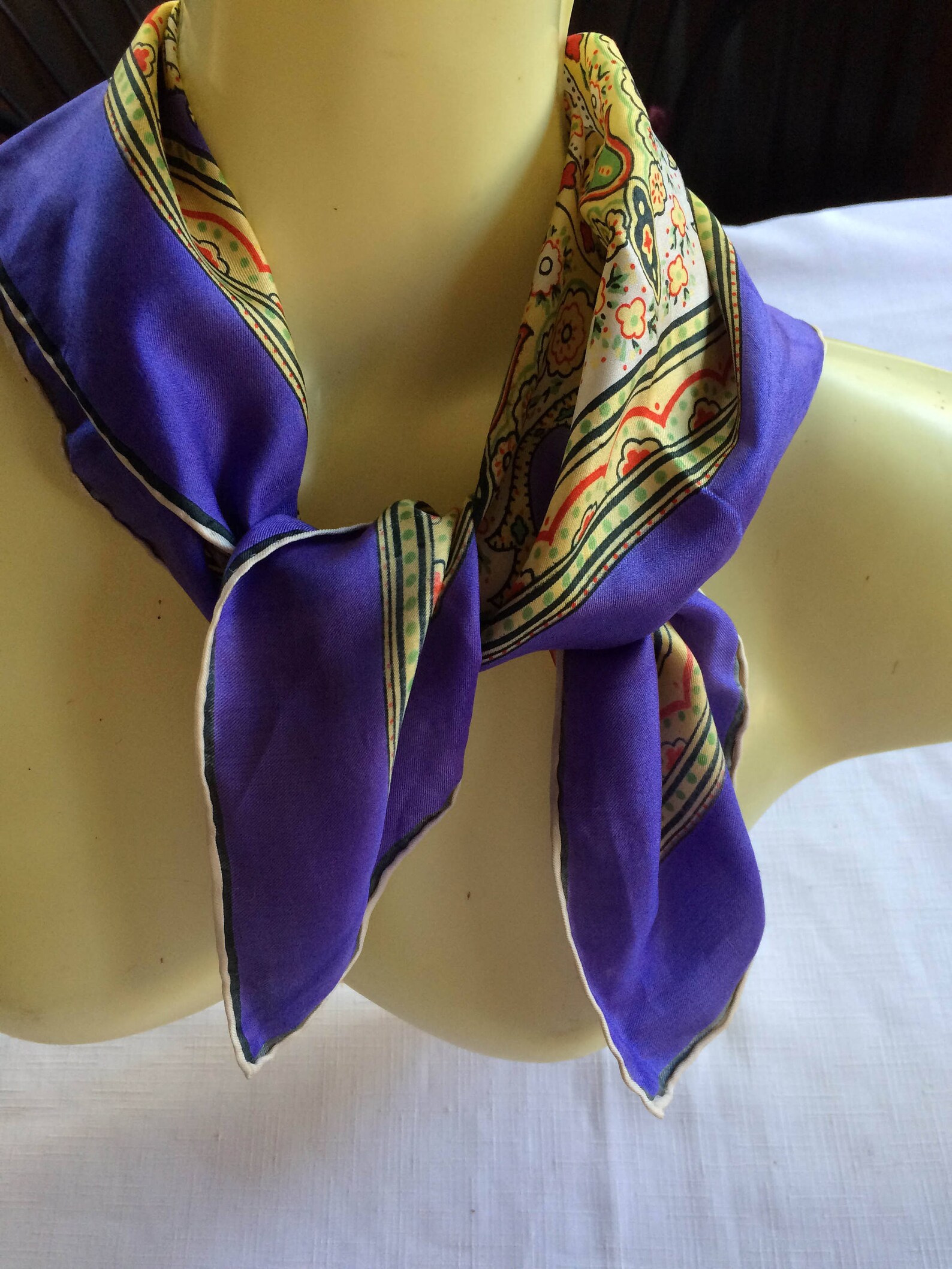 Purple Gold Scarf Purple Yellow Scarf Purple Paisley Scarf Etsy