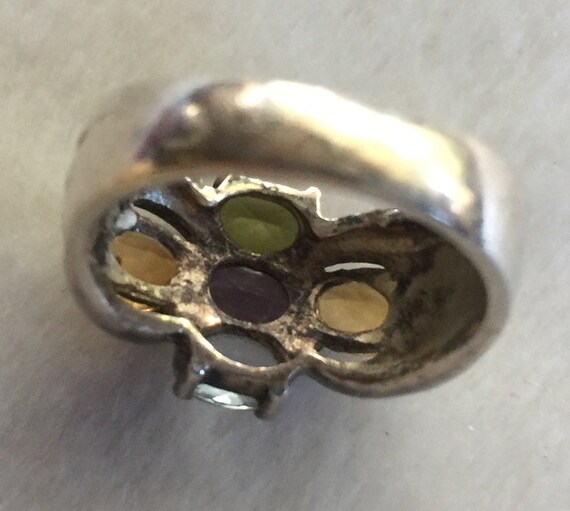 Gem Ring, Multi Color Ring, Silver Jewel Ring, Co… - image 3