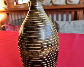 Brass Vase, Etched Brass Vase, India Metal Vase, Metal Vase, Antique Vase, Boho Metal Vase, Distress Metal Vase, Modern Vase, Boho Vase