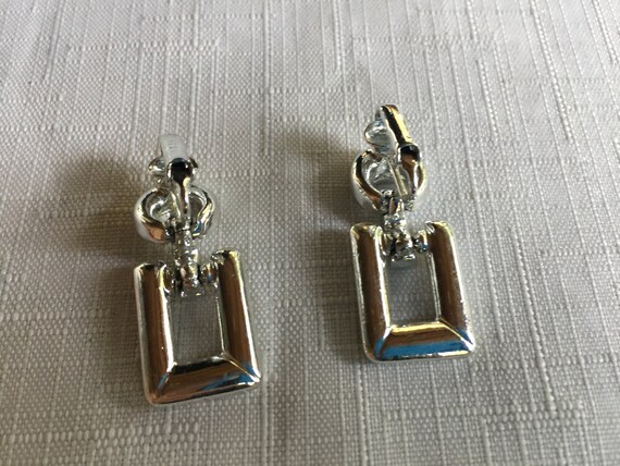 Geometric Dangle, Geometric Earring, Rhinestone E… - image 5