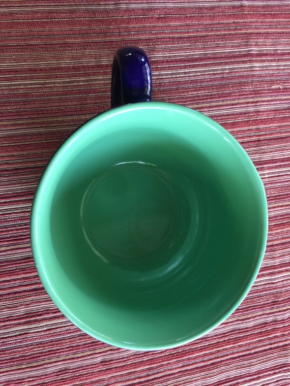 大きなコーヒーカップ、大きなコーヒーマグ、青緑のカップ、巨大な