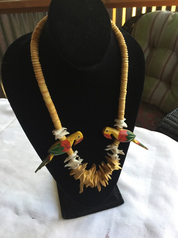 Tropical Necklace, Bird Necklace, Novelty Necklac… - image 4