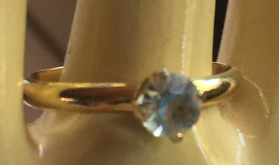 Clear Solitaire Ring,Clear Stone Ring,Minimal Cle… - image 1