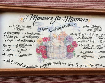 Kitchen Art, Cooking Art, Kitchen Wall Art, Retro Kitchen Art, Measurement Art, Flower Kitchen Art, Food Art, Cooking Wall Art, Cook Art