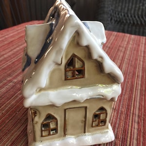 House Votive, Cottage Figure, House Figurine, Ceramic Cottage, Ceramic House, Cottage Candleholder, Tea Light, Stoneware House, Mini House