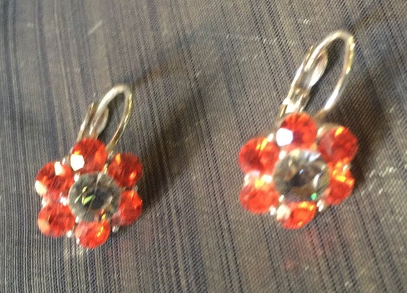 Orange Drop Earring, Orange Earring, Orange Spark… - image 1