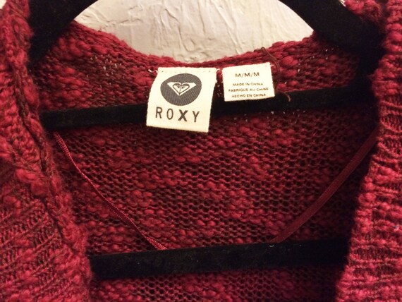 Roxy, Pullover Sweater, Red Pullover Sweater, Knit Pullover, Hooded Pullover, Hooded Sweater, Red Sweater, Lightweight Pullover, Hood Top View 5
