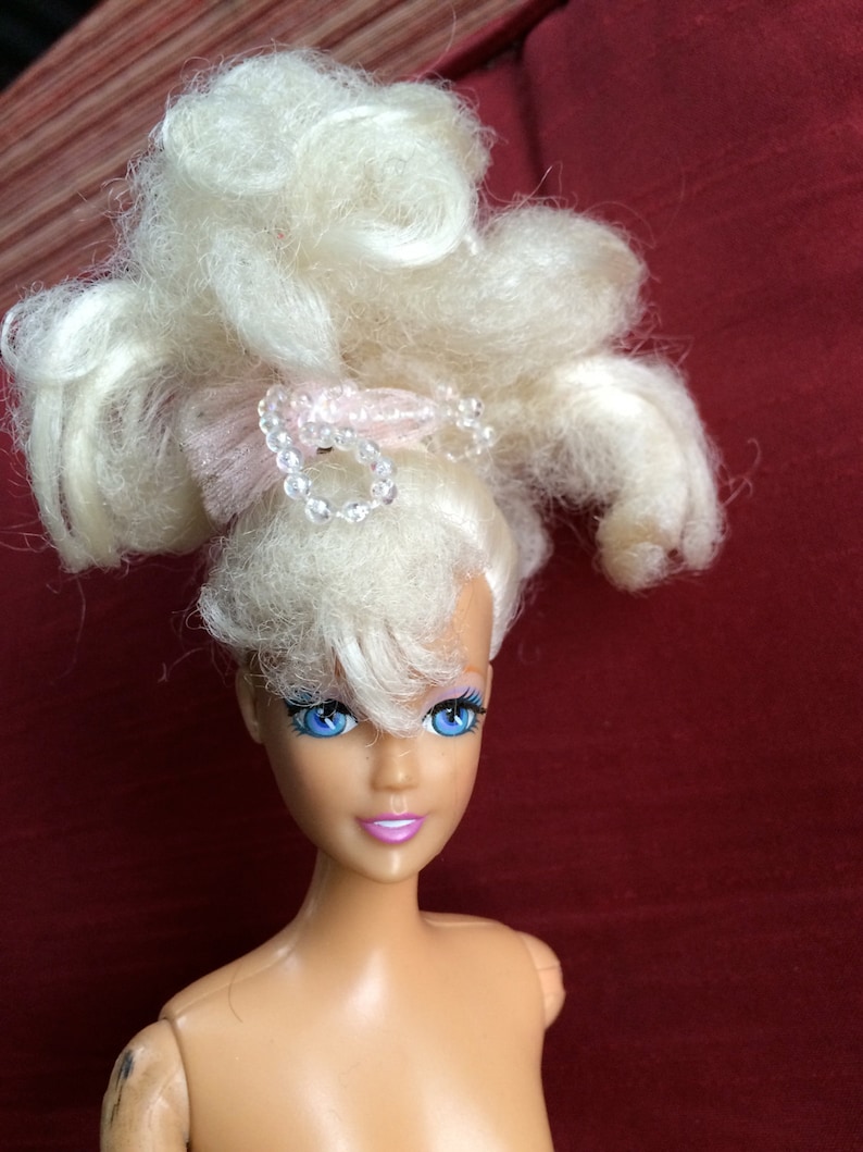 white hair barbie