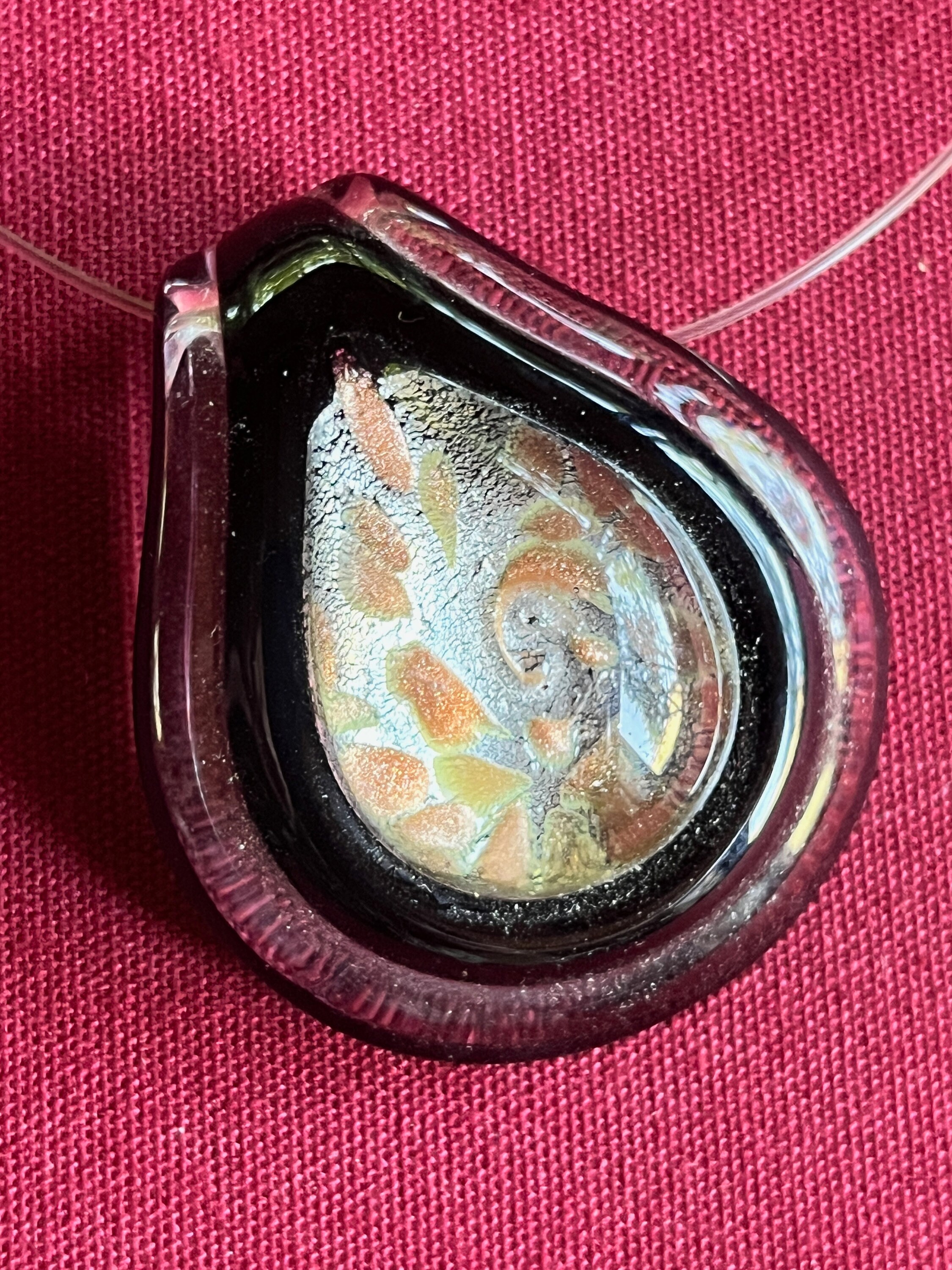 Window Pendant Blown Glass Pendant, Art Glass Necklace, Vortex Glass, Glass Pendant ...