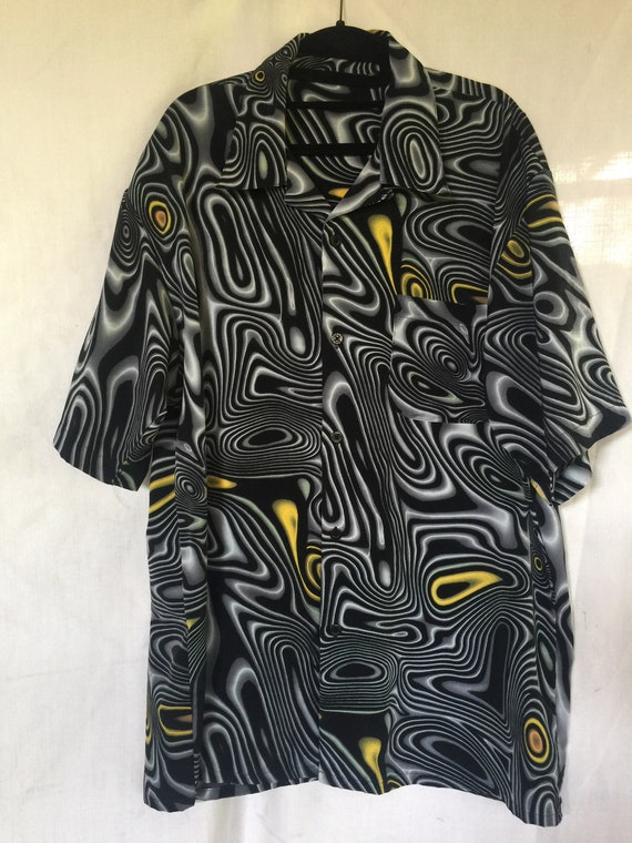Psychedelic Shirt, Men's 80s Shirt, Novelty 2X Shirt, Men 2x Shirt, Statement Shirt, Groovy Shirt,60s 2x Shirt,Retro 2x Shirt,2x Print Shirt