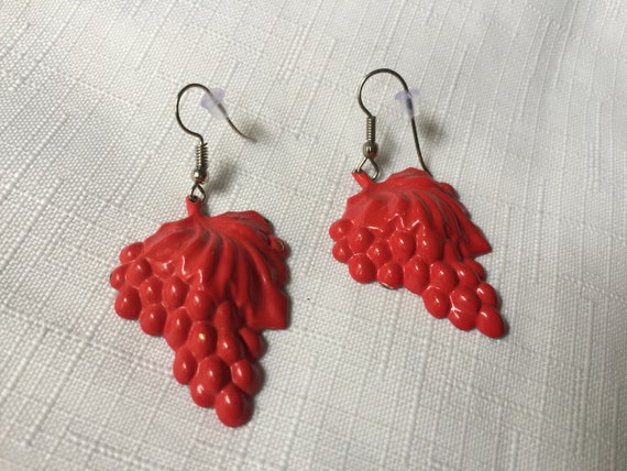 Red Earrings, Red Tassel Earring, Red Dangle Earr… - image 2