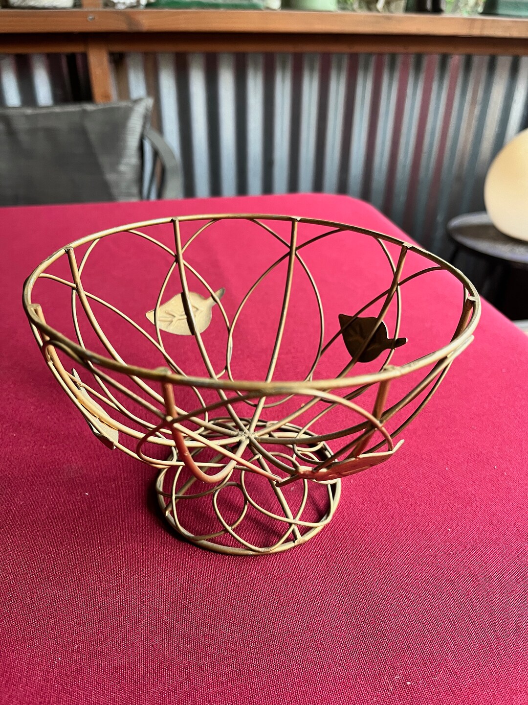 Footed Wire Bowl, Fruit Bowl, Metal Basket, Fruit Basket, Wire Bowl ...