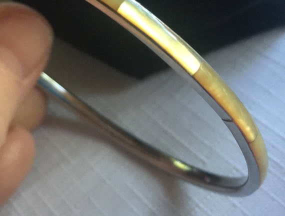 Beige Bracelet, Thin Stacking Bangle, Butterscotc… - image 7