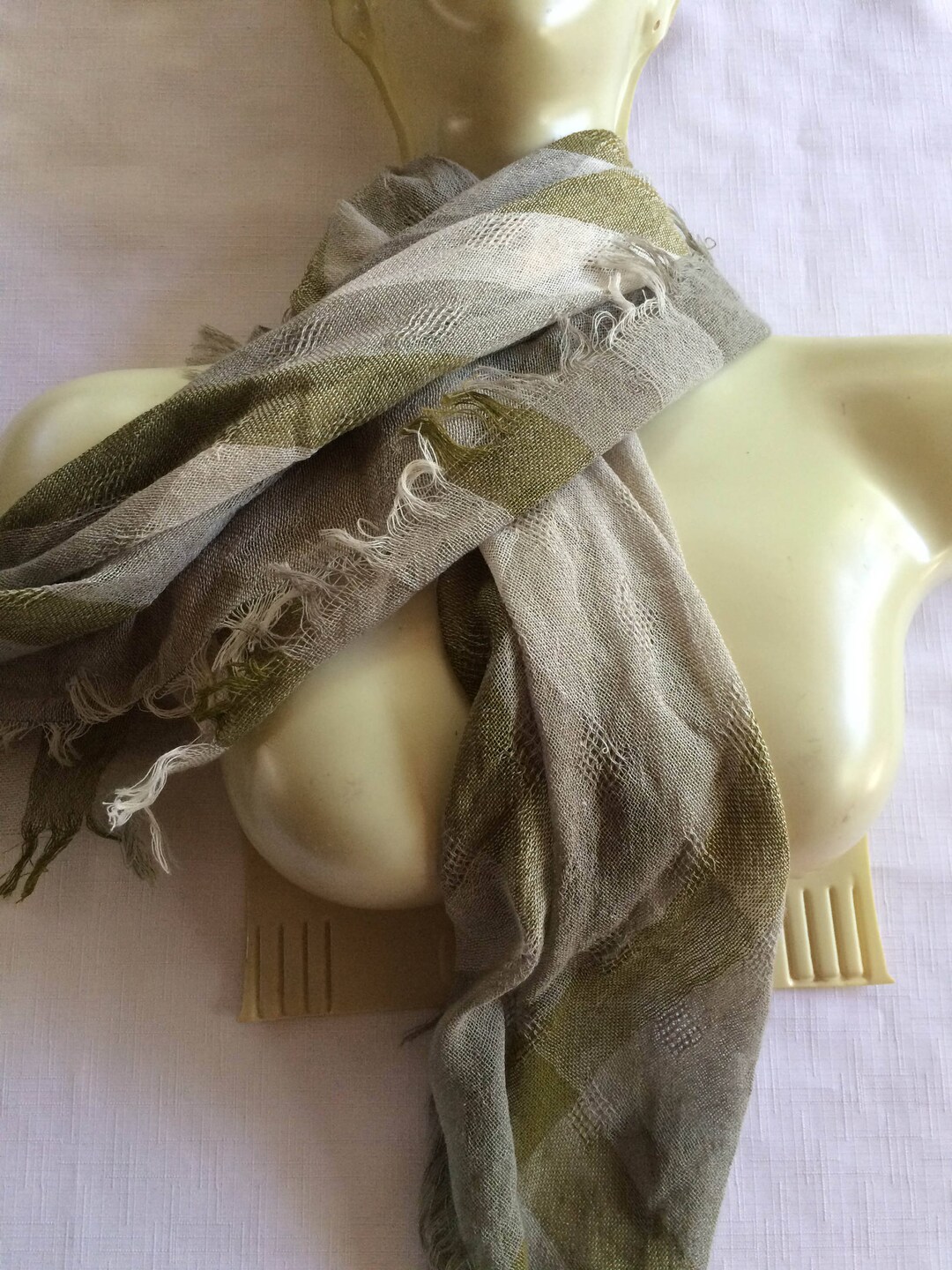 Pale Green Scarf, Light Green Scarf, Green Weave Scarf, Green Woven ...