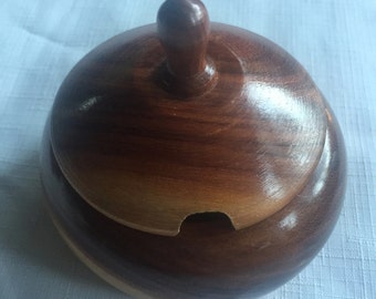 Round Lidded Box, Round Wood Box, Wood Sugar Bowl, Round Box, Sugar Jar, Sugar Container, Wood Lidded Bowl, Sugar Bowl, Lidded Sugar Bowl