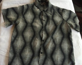 70s Disco Top, Geometric Top, 60 Top, Psychedelic Top, Op Art Top, 60 Art Top, Black Print Top, Abstract Top, Black White Top, Geometric Top