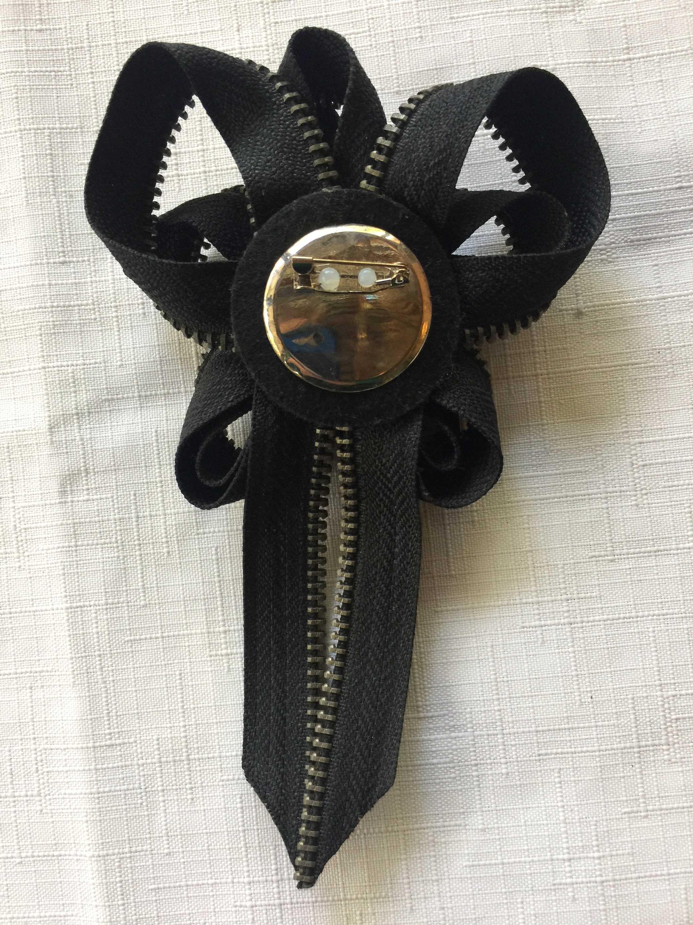 Black Fabric Pin Black Flower Broochblack Flower Pinblack Etsy