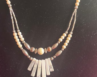 Colar de arte boho, colar boho, colar hippie, colar de pedra, colar sudoeste, colar terrestre, colar de pedra boho, presente sudoeste