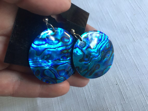 Blue Shell Earring, Blue Shell Drop, Blue Shell D… - image 4