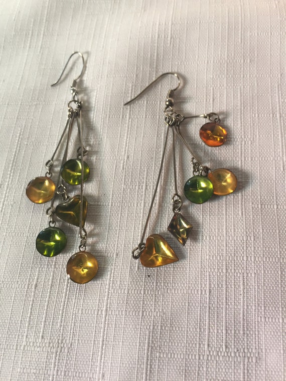 Dangle Earring, Drop Earring, 60s Dangle, Pastel … - image 3