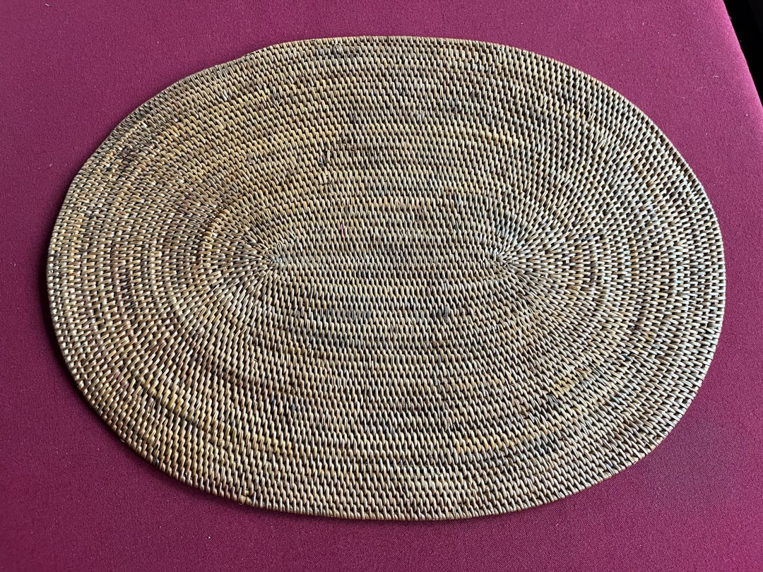 Oval Rattan Mat Oval Placemat, Fiber Mat, Charger, Dining Table Mat, Rattan Mat, Wicker ...