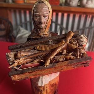 Mexico Figurine, Peasant Art, Mexico Art, Mexico Folk Art, Paper Mache Art, Mexico Decor, Peasant Figurine, Latino Folk Art, Folk Art Figure
