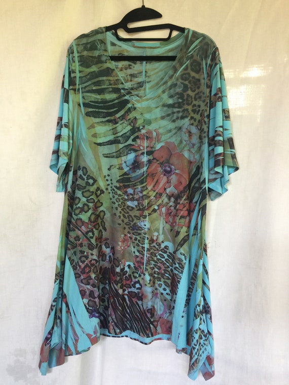 Floral Tunic, Tropical Tunic, Tropical Blouse, Sum