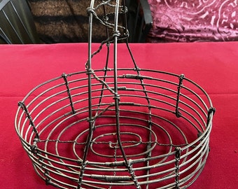 Metal Basket, Wire Basket, Egg Basket, Farm Basket, Shabby Chic Decor, Farmhouse, Fruit Basket, Cottage Chic, Storage Basket, Accent Basket