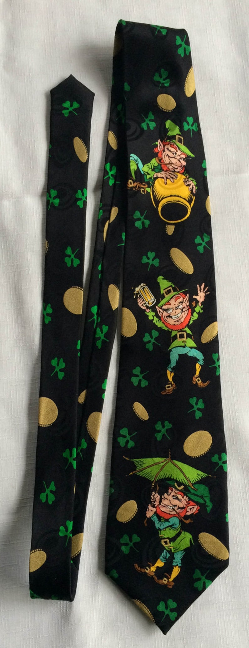 Novelty Necktie, Shamrock Necktie, Irish Gift, Beer Tie, Martial Arts, Karate Tie, Patricks Day Necktie, Irish Necktie, Leprechaun Necktie, image 4