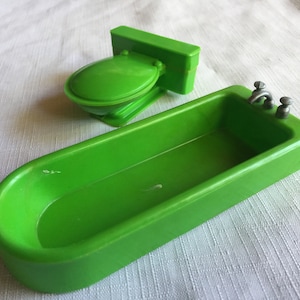 Doll Furniture Bath, Miniature Bath, Doll Furniture tub, Dollhouse Bathroom, Dollhouse Bath, Dollhouse Tub, Miniature Bathtub, Mini Toilet